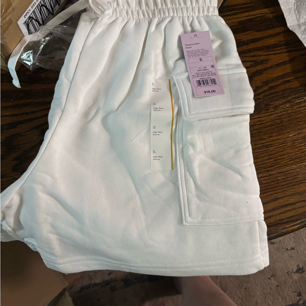 White Cargo Shorts